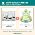 Window Watcher Lite set: suction-cup cat window hammock plus 4-level cat track tower toy